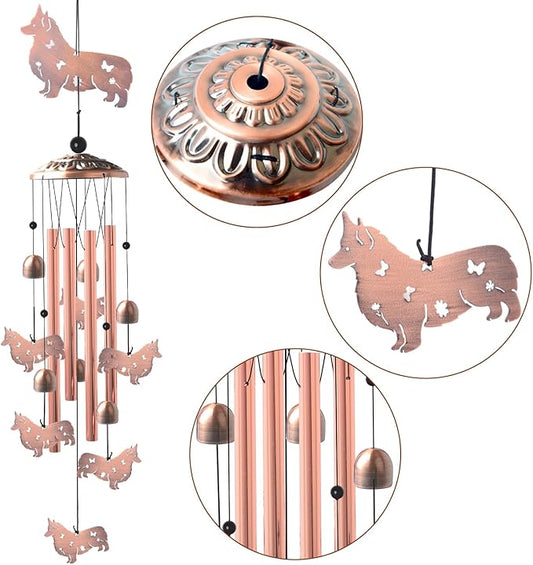 Dachshund Wind Chimes - Christmas Decorations,Garden Gifts for Women,Patio & Nursery, Memorial Day Gifts for Mom/Wife/Daughter, Whimsical Yard Decorations with Soothing Tones