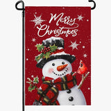 Snowman Merry Christmas Garden Flag Winter Yard Flags Red Xmas Snowman Garden Outdoor Decorations for Outside Small Xmas Flag Double Sided 12 x 18