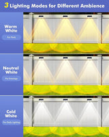 Solar Fence Lights Outdoor 12 Pack, IP65 Waterproof Fence Lights Solar Powered, 3 Modes(Warm/Neutral/Cool White) Solar Deck Light with Auto ON/OFF, LED Lens for Deck/Wall/Step/Patio/Pool/Backyard