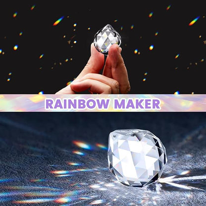 Suncatcher Crystal Prism Ball 20mm, Multicolor Crystal Ball Rainbow Prism Pendants Window Hanging Decor for Home, Garden, Party, Gift 40 Pack