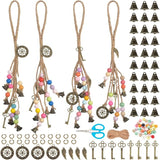 FREEBLOSS 4 Set Witch Bells DIY Kit for Door Knob Witch Bell Witchcraft Kit Pentagram Witchy Decor Positive Hanging Wiccan Wind Chimes Witchcraft Supplies Witches Protection Bells