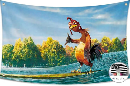 Probsin Chicken Flag 3x5Ft Meme Funny Flag Banner Party Supplies Yard Signs Home Decor Hanging Poster for College Room Man Cave Welcome Photo Backdrop with Brass Grommets