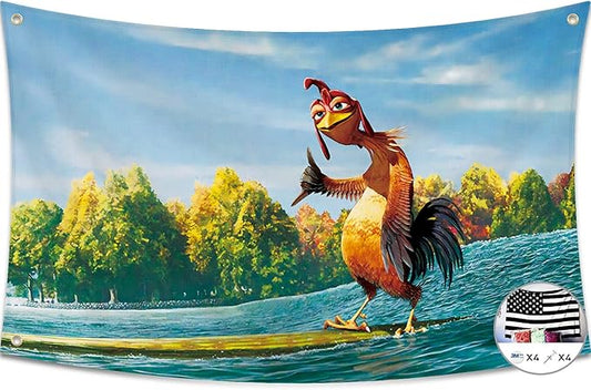 Probsin Chicken Flag 3x5Ft Meme Funny Flag Banner Party Supplies Yard Signs Home Decor Hanging Poster for College Room Man Cave Welcome Photo Backdrop with Brass Grommets
