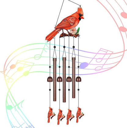 Gifts for Mom, Wind Chimes for Outside Perfect for Outdoor Gardens Patios Home Decor, Features Melodious Tones Create a Zen Atmosphere, Retirement Gifts for Women Men(Colorful Cardinal)