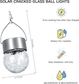 SUNWIND Hanging Solar Ball Lights Outdoor - 8 Pack Cracked Glass Decorative Garden Lights Waterproof Solar Lanterns for Yard, Patio, Fence, Tree, or Holiday Decoration(White)