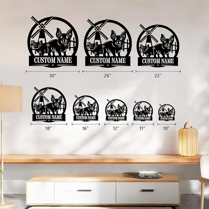 Personalized Farm Sign I Custom Metal Sign I Outdoor Ranch Sign I Pig Sign Farmhouse Decor I Farm Animals Sign | Last Name Signs I Metal Wall Art I Patio Hanging Sign | Garden Decor | Farmer Gift