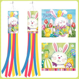 NOVWANG 40 Inch Bunny Easter Windsock - 2 Pcs Spring Windsocks for Yard, Garden, Patio, Balcony - Outdoor Hanging Decorations