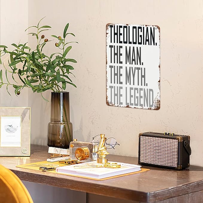 Retro Metal Tin Sign Theologian The Profession Funny Wall Decor for Home,Garden,Patio,Yard,Office,Vintage 8x12 Inches Room Decorations