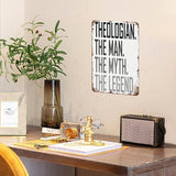 Retro Metal Tin Sign Theologian The Profession Funny Wall Decor for Home,Garden,Patio,Yard,Office,Vintage 8x12 Inches Room Decorations
