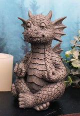 Ebros Whimsical Meditating Dragon Fists Inner Qi Strength Power Statue 5" Tall Faux Stone Resin Finish Fantasy Animated Dungeons and Dragons Welcome Guest Greeter Decor Figurine
