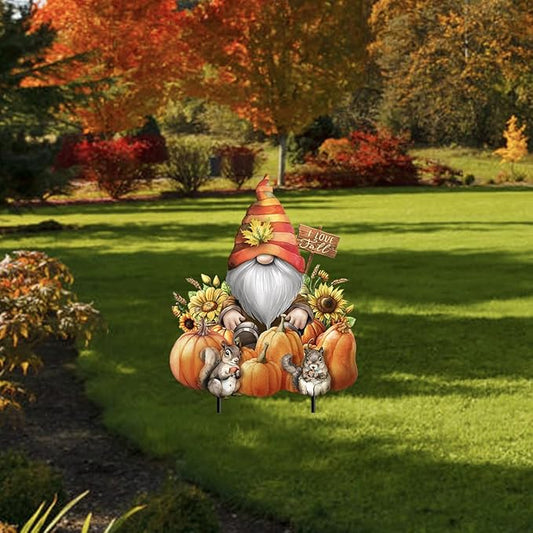 Briarwood Lane Gnome and Pumpkins Metal Art