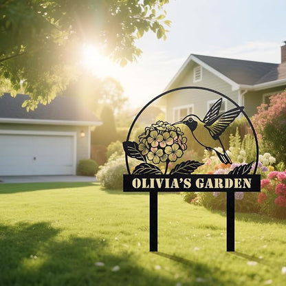Startop Custom Metal Garden Sign with Stake: Personalized Outdoor Garden Decor - Durable Weatherproof Laser Cut Steel Yard Sign - Rustic Farmhouse Family Name Art for Lawn Patio Balcony & Farm A001
