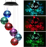 Christmas Solar Wind Chimes for Outside, Color Changing Ball Christmas Decorations Wind Chimes Outdoor Solar Hanging Lights for Garden Yard Patio Party, New Year Birthday Gifts for Mom Women Grandma