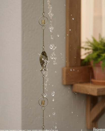 HIGHBIX Rain Chain 8ft Handmade Garden Display Hanging Replacement for Gutter Downspouts Black Powder Coated (Theme 4)