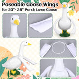JarThenaAMCS Poseable Goose Wings for 23" - 28" Porch Goose Outfit Accessories White Wings for Fall Christmas Party Outdoor Patio Yard Lawn Decoration