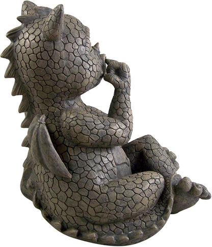 Nose Picker Dragon Garden Display Decorative Accent Sculpture Stone Finish 10 inch Tall