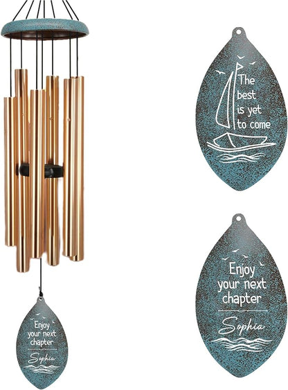 ASTARIN Personalized Happy Retirement Gift, Custom Retirement Wind Chimes for Women Men, 35" Large Deep Tone Wind Chime Retire Gifts for Teacher Co-Workers Boss Friends Parents(Produced in USA)