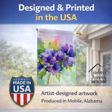 Caroline's Treasures New Jersey Violet in Watercolor House Flag Large Porch Sleeve Pole Decorative Outside Yard Banner Artwork Wall Hanging, Polyester, House Size, Multicolor