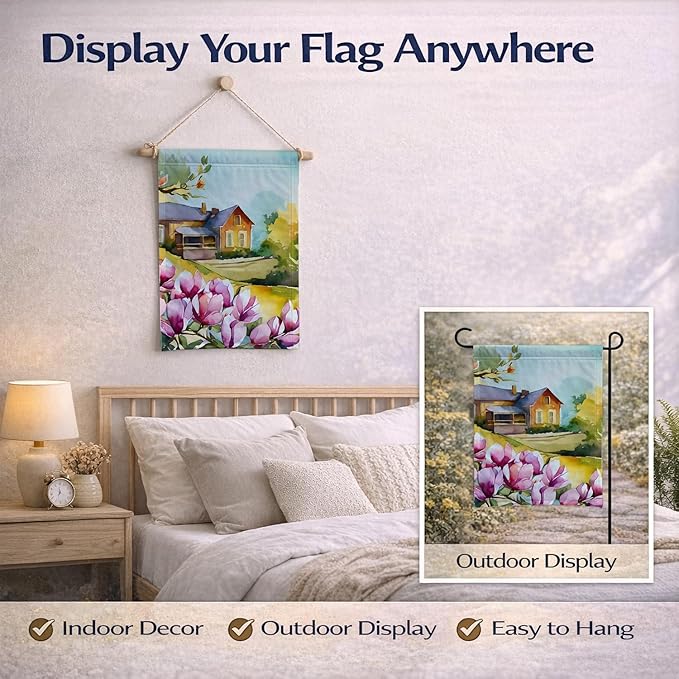 Caroline's Treasures Louisiana Magnolias in Watercolor Garden Flag Mailbox Flag Decorative Yard Flag Banner Outside Patio Artwork Yard Flower Beds, Garden Size, Multicolor