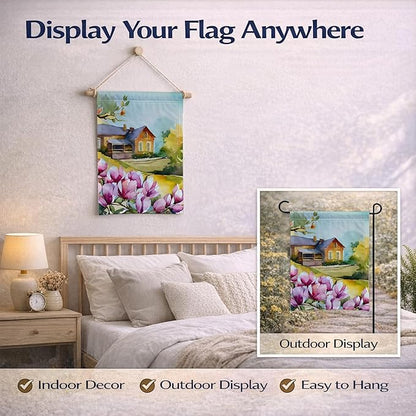 Caroline's Treasures Louisiana Magnolias in Watercolor Garden Flag Mailbox Flag Decorative Yard Flag Banner Outside Patio Artwork Yard Flower Beds, Garden Size, Multicolor