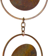 BestNest Ancient Graffiti Circle Rain Chains, Flamed Copper Colored, Pack of 2 – 96" Iron Downspout Alternatives with Linked Circles & Discs, Decorative Copper Finish, Includes Gutter Clips