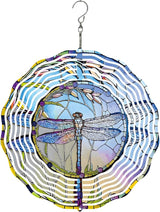 Dragonfly Metal Wind Spinners Outdoor, 3D Hanging Garden Decor for Women Mom Grandma, 25cm/ 9.84in 3D Wind Spinners for Garden Decor for Patio,Yard,Outdoor
