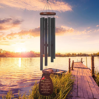 Memorial Wind Chimes for Outside, Sympathy Cardinal Wind Chimes for Loss of Loved One,in Memory of a Loved One Like Mother & Father,Cardinal & Sympathy Gifts Basket for Bereavement,Condolence,Funeral