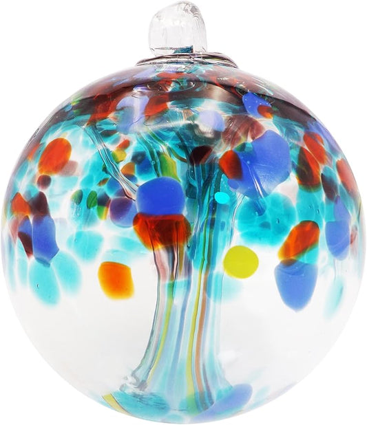 Dale Tiffany Hand Blown Glass, 3" Diameter Devotion, Tree of Life Collection, Witch Globe Hanging Garden Indoor/Outdoor Decorative Ornament Gazing Ball