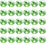 PATIKIL K9 Crystal Octagon Beads 2 Holes Pendants, 60 Pack 14mm Chandelier Prisms Parts Ornaments Hanging Beads for DIY Arts Crafts Decoration, Light Green