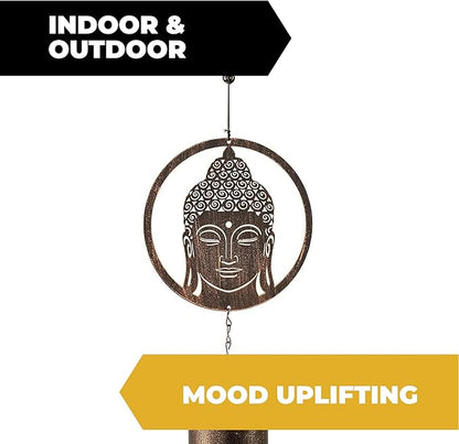 VP Home 31-inch Rustic Zen Buddha Wind Chimes for Outside Unique Zen Buddha Windchimes Outdoor Decorations Garden Decor Buddha Gift for Women, Mom, Grandma, Unisex