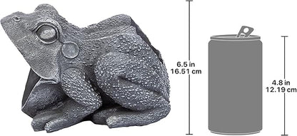 Design Toscano QM7512081 Garden Frog Decorative Object, Grey Stone