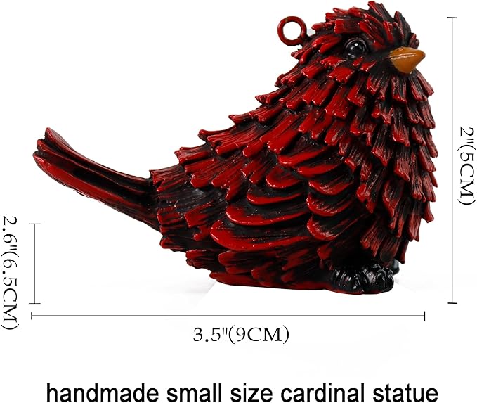 Cardinal Figurine Red Bird Gifts Garden Decor Statues, Mini Red Bird Garden Sculptures Ornaments, Beautiful Cardinal Gifts for Christmas Birthday for Mom Grandma