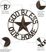 Ontrip 26" Metal Barn Star Wall Decor, Rustic Western Lone Star Metal Wall Art, Powder-Coated Iron, Indoor/Outdoor Porch Patio Fence Fireplace Farmhouse Decor, Housewarming Gift