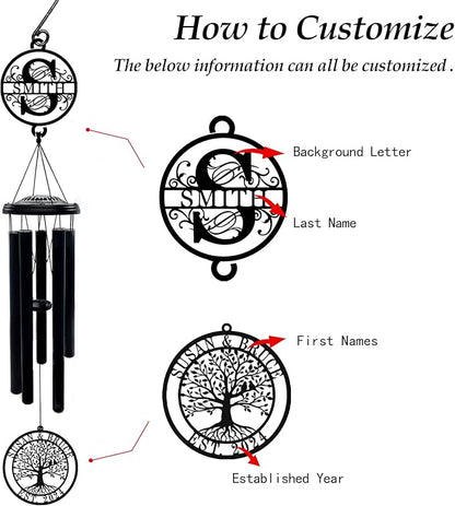 Personalized Weddings Wind Chime Gifts for Weddings or Anniversaries Custom Chime Gifts Custom Metal Sign Gift for Couple Parents Friends