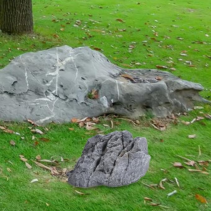 Baoblaze Fake Rock Natural Texture Multifunctional Weather Resistant Realistic Landscape Decoration for Lawn Yard Balcony Patio Porch, 24x19x14cm