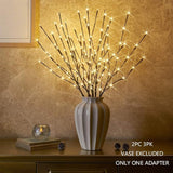 Vanthylit Set of 2 3PK 30" Brown Lighted Twig Stakes 120 Warm White Pathway Light for Outdoor and Indoor (Vase Excluded)