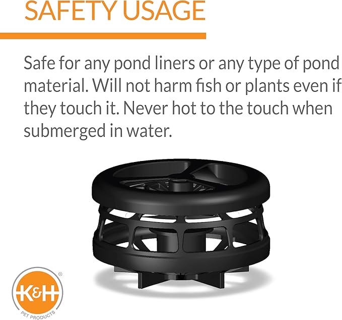 K&H Pet Products Pond Heater for Outdoor Ponds with Fish, Deluxe Thermo-Pond Perfect Climate Deicer, Winter Oxygen Exchange for Live Fish, Thermostatically Controlled, Safety Listed - 9in 1500W