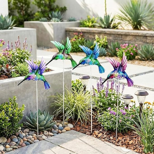 A Set of Adorable Wrought-Iron Garden planters is Suitable for Various Places Such as patios, courtyards, corridors, etc. (Hummingbird)