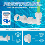 Pool Fountain for Above & Inground Pools – 360° Adjustable Pool Waterfall, Pool Sprinkler Fountain with 4 Spray Modes, Green Glow-in-The-Dark Riser – Swimming Pool Cooler & Pool Accessories