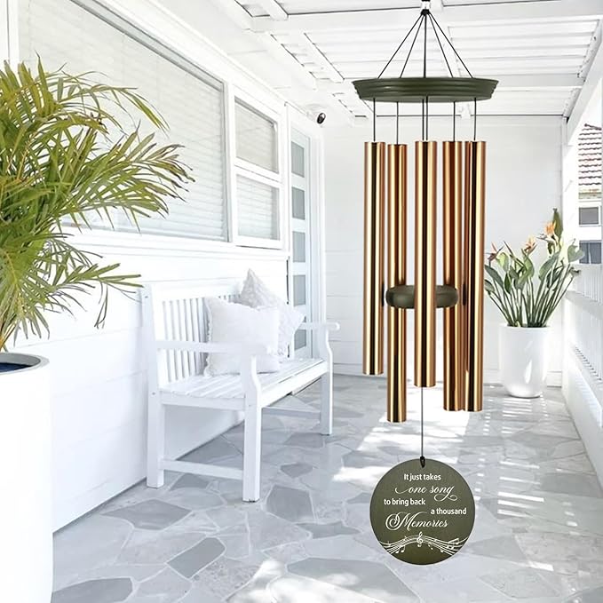 Personalized Guitar Memorial Wind Chime, in Loving Memory of Guitarist Memorial Gifts, Bereavement Gift, Sympathy Gift, Guitarist Loss Gift, Brother Loss Gifts, Produced in USA