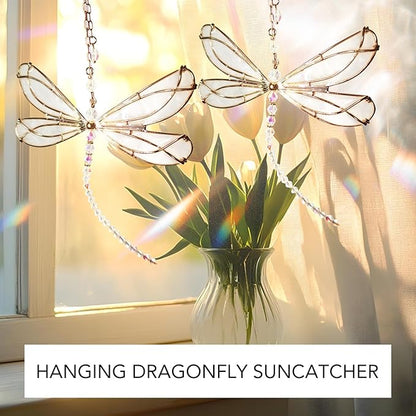 Dragonfly Crystal, Hanging Dragonfly Rainbow Maker Pendant for Windows Garden Wedding Car Decor
