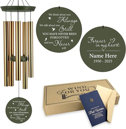 ASTARIN Personalized Memorial Wind Chimes, 30inch/36inch Memorial Wind Chimes, Custom Sympathy Gifts in Loving Memory of Dad/Mom, Condolences Wind Chime for Loss of Loved Ones(Produced in USA)