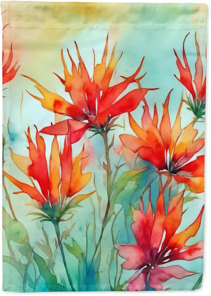 Caroline's Treasures Wyoming Indian Paintbrush in Watercolor House Flag Large Porch Sleeve Pole Decorative Outside Yard Banner Artwork Wall Hanging, Polyester, House Size, Multicolor