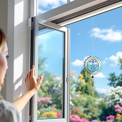 Wind Spinners Outdoor 3D Butterfly Twisted Wind Chimes Stainless Steel Etched Metal Embellishments for Christmas Tree Hanging Decor Gradient Winds Chimes for Yarn Home Party Decor 2Pcs