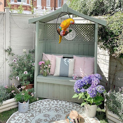 Lifelike Parrot Garden Statues,Resin Parrot Hanging Garden Decor Swing Figurine Ornaments,Parrot Statues for Outside Realistic Bird Sculptures Garden Patio Yard Lawn Figurines for Tree Wall (s4)