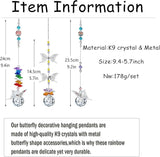 H&D HYALINE & DORA Crystal Suncatcher Window Hanging Ornament Crystals Ball Prism Rainbow Maker Butterfly Decor Pendant Set for Home Garden