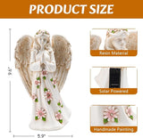 Angel Statue for Garden - 9.65 inches Guardian Solar Outdoor Statue, Praying Anel Statues Gardening Gifts for Mom Grandma Lawn Ornaments Figurines for Outdoor Decor
