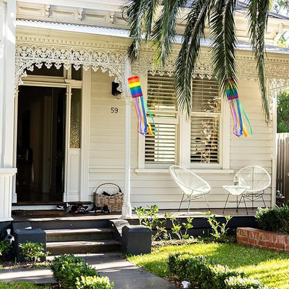 38-Inch Rainbow Flag Spiral Windsock Colorful Hanging Decoration for Outdoor Backyard Porch Campsite Garden Decor