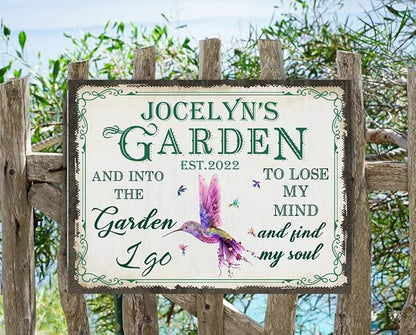 Customize Metal Signs with Name Garden Sign Personalized Waterproof Vintage Decorative Metal Print for Wall Decor Home Garden Ideas Gifts Made in USA