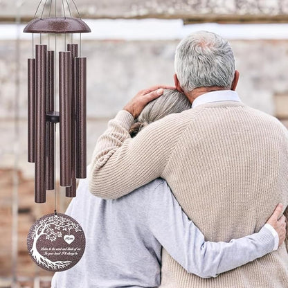 Personalized Memorial Wind Chime, Metal Wind Chime Deep Tone, Wind Chimes for Loss of Loved One, Sympathy Gift Loss of Mom Dad or Loved One, Decorative Wind Chimes Outdoor, Product in USA